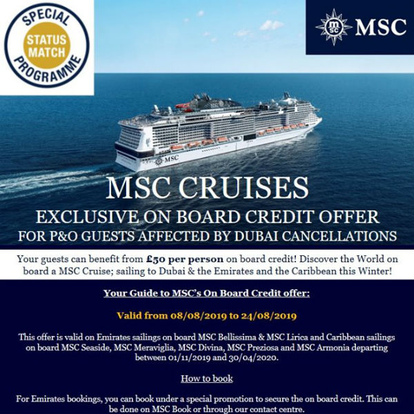 Poster, MSC Cruises, August 2019
