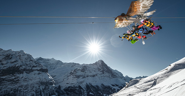 Ski paragliding