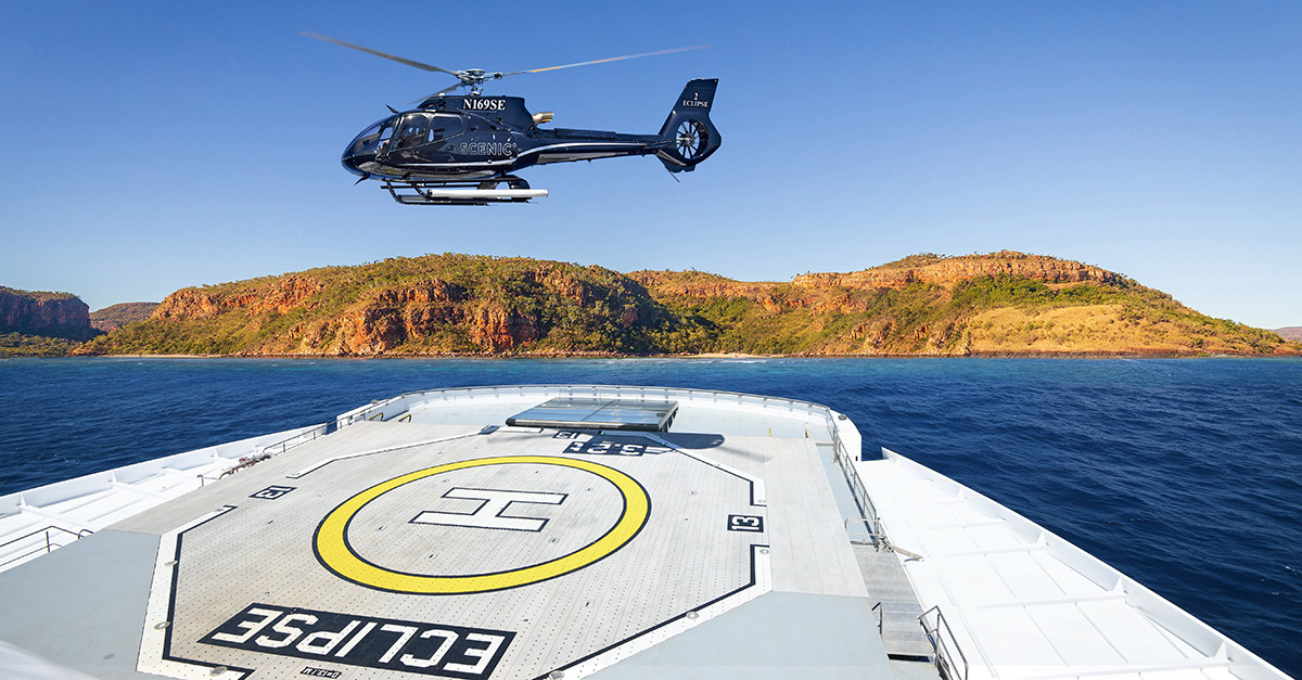 Scenic Eclipse II Helicopter Heli Deck Kimberley cropped