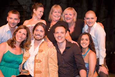 Back row (L-R): Charlie Condou, Nadine Lewington, Linda Robson, Sue Cleaver, Tom Chambers Front row (L-R): Gaynor Faye, Sir Henry Morgan, Duncan Pow, Rebecca Grant