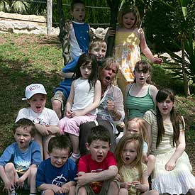 Linda Robson with GOSH kids