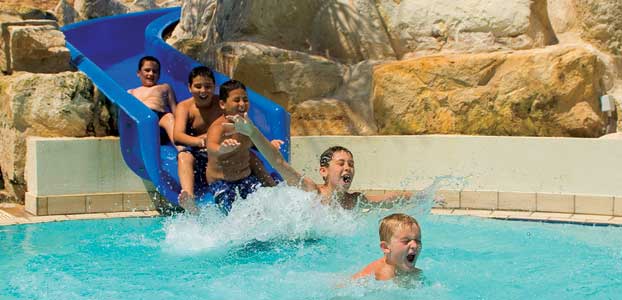 Kids swimming