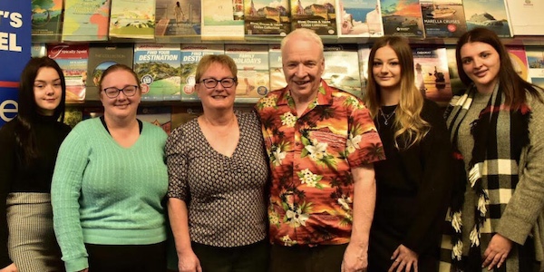 Westoe colleagues, from left: Chloe Brown, Gillian Vogel (manager), Joan Brett (owner) Graeme Brett (owner), Maddy Amos, and Alice Appleby (assistant manager)