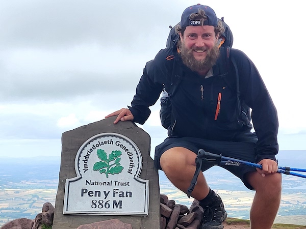 Dan Pullen at Pen Y Fan, Brecon Beacon national park's highest point