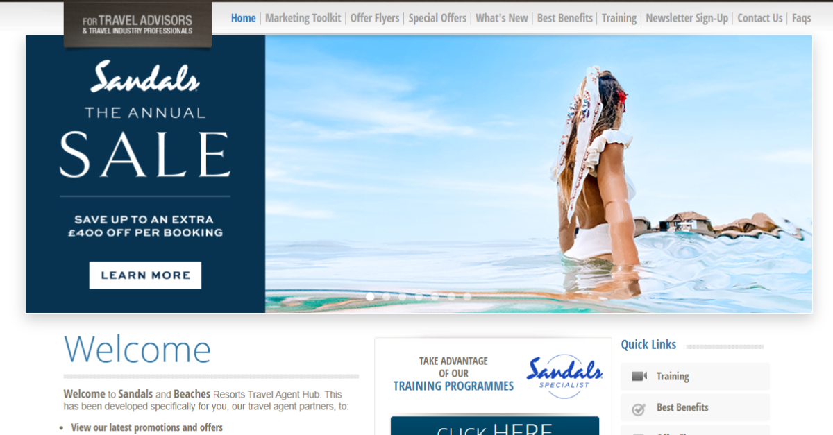 Sandals and Beaches Resorts unveils new website for agents