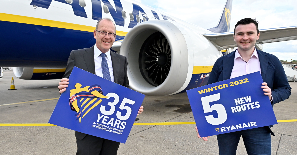 Ryanair adds five routes to Birmingham winter schedule