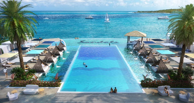 Sandals Curacao resort rendering infinity pool