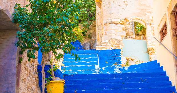 Blue stairs greece