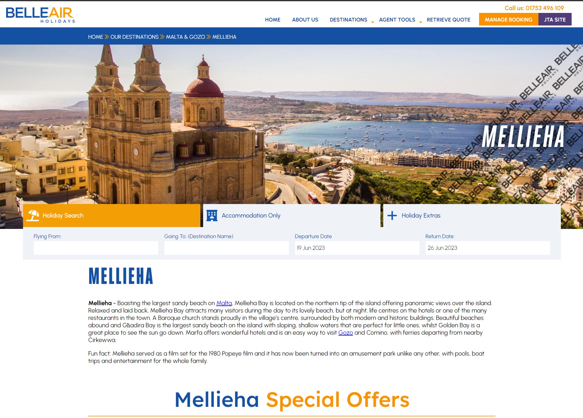 Travel to Mellieha - www.belleair.co.uk