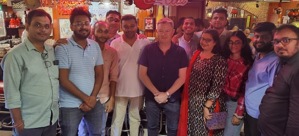 Chris Oakes with Technomine colleagues in Ahmedabad.