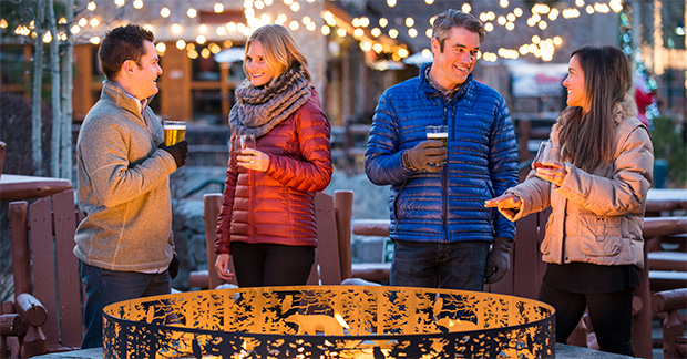 People having cocktails outside