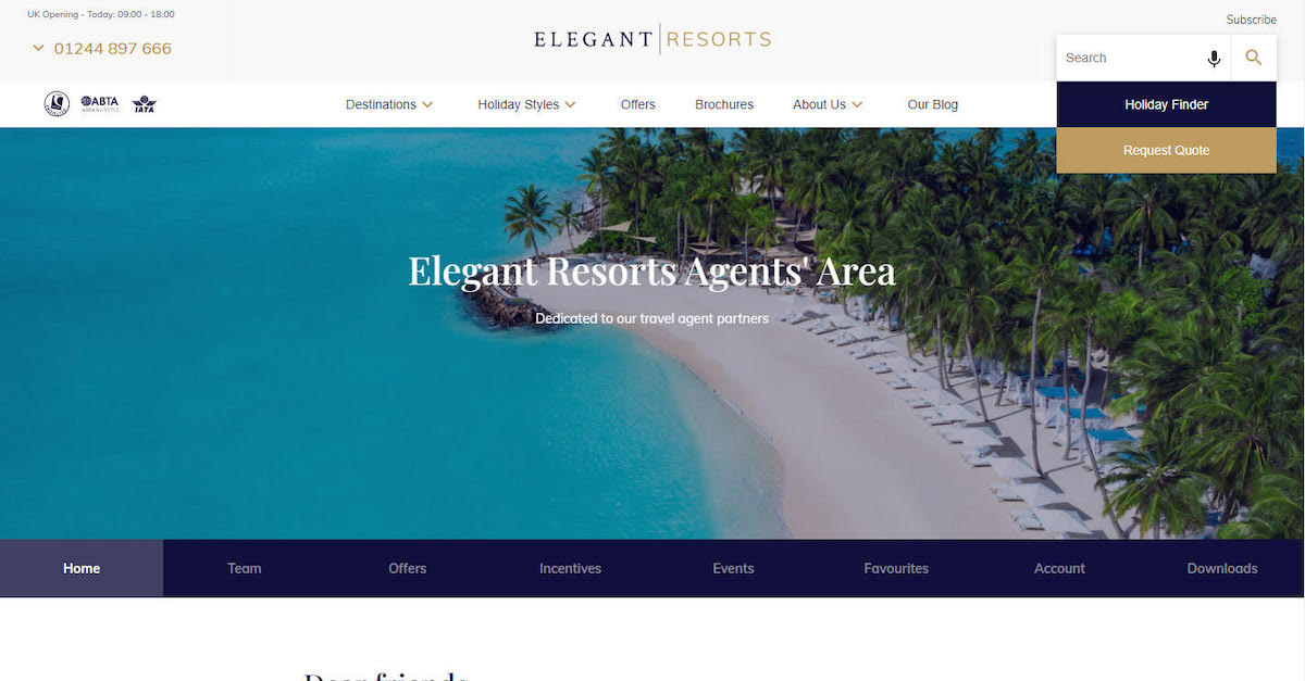 Elegant Resorts launches its first agent portal