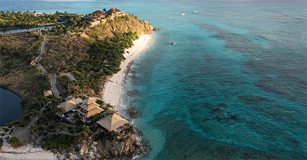 Necker Island - The Great House & Bali Hi aerial (1)