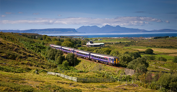 Scottish highlands steam train