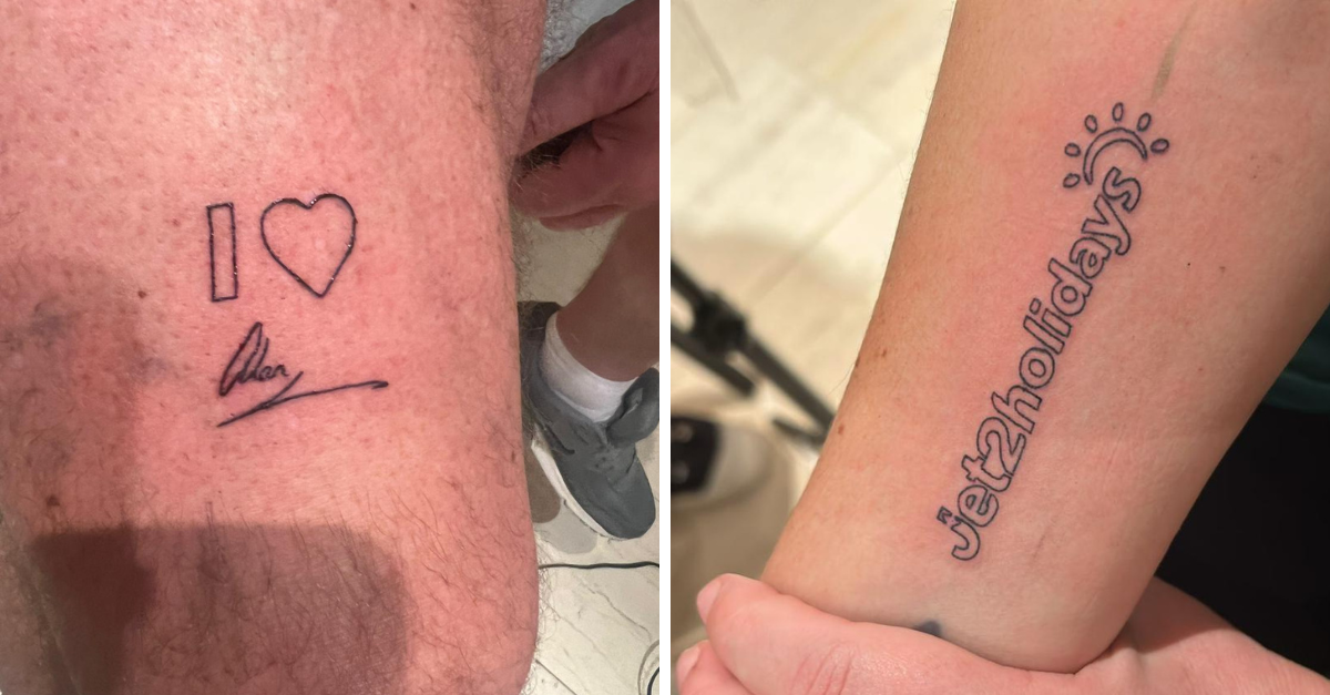 Ian's tattoo on the left and Samantha's on the right