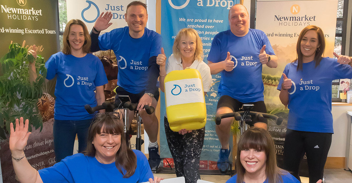 Newmarket Holidays staff use pedal power to fundraise for Just a Drop