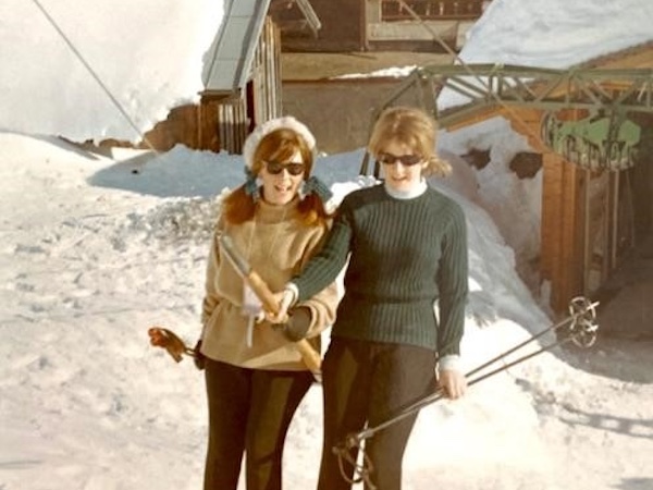 ‘Muribirds’ Drina and Anne at La Villars, Switzerland, in 1967